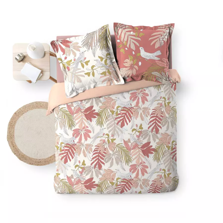Funda nórdica y dos fundas para almohadones en algodón (260 cm) Sweet Poesy Rosa 4