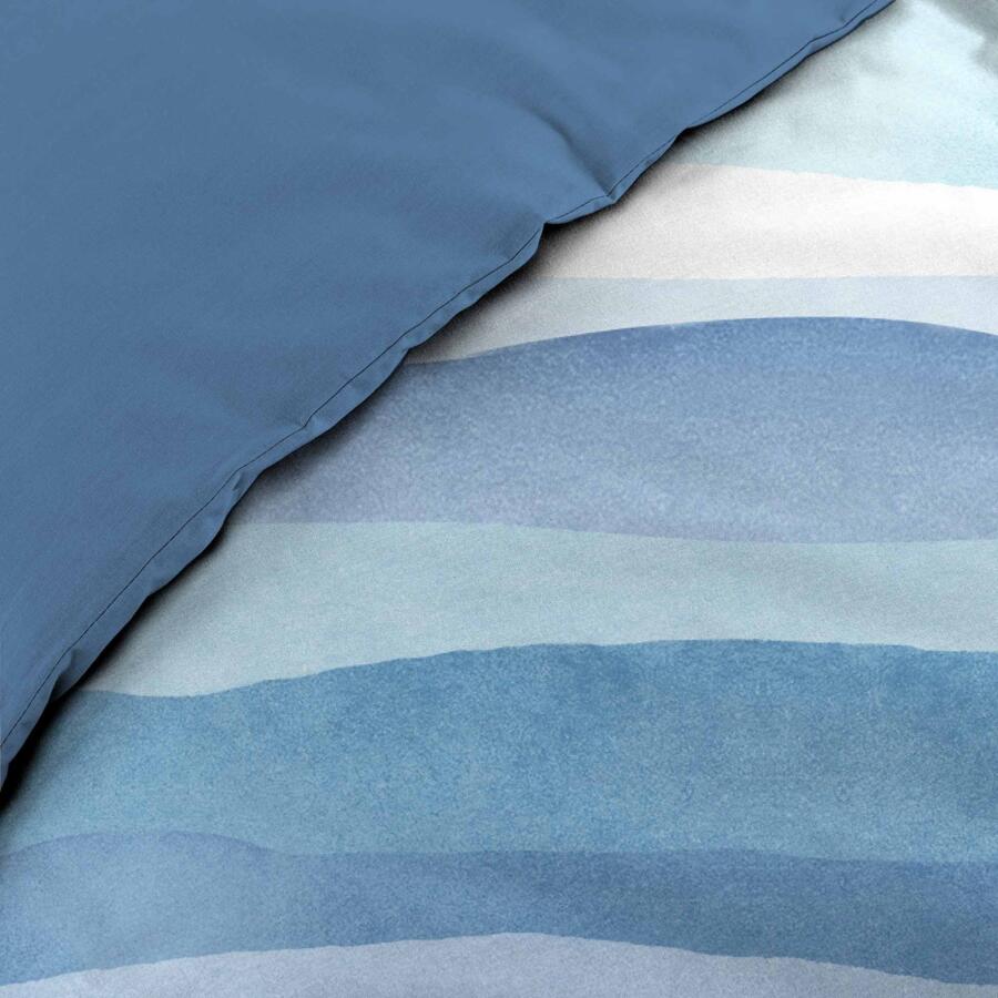 Bettbezug & 2 Kopfkissenbezüge Baumwolle (240 cm) Azzurra Blau 4