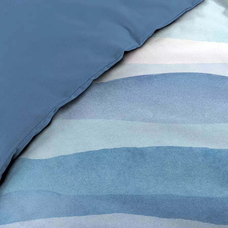 Housse de couette et deux taies coton (240 cm) Azzurra Bleue 4