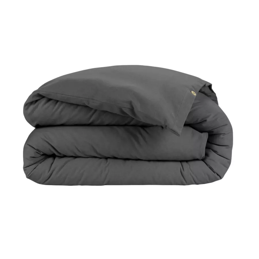 Copripiumino flanella di cotone (200 cm) Théa Grigio antracite 4
