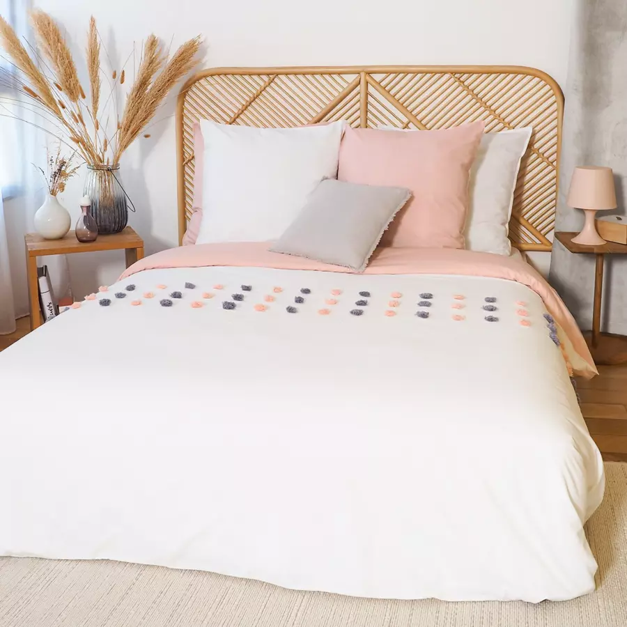 Housse de couette et deux taies coton (240 cm) Poupie Blanche 5