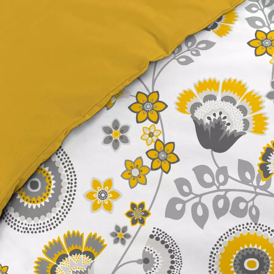 Housse de couette et deux taies gaze de coton (260 cm) Garance Jaune 5