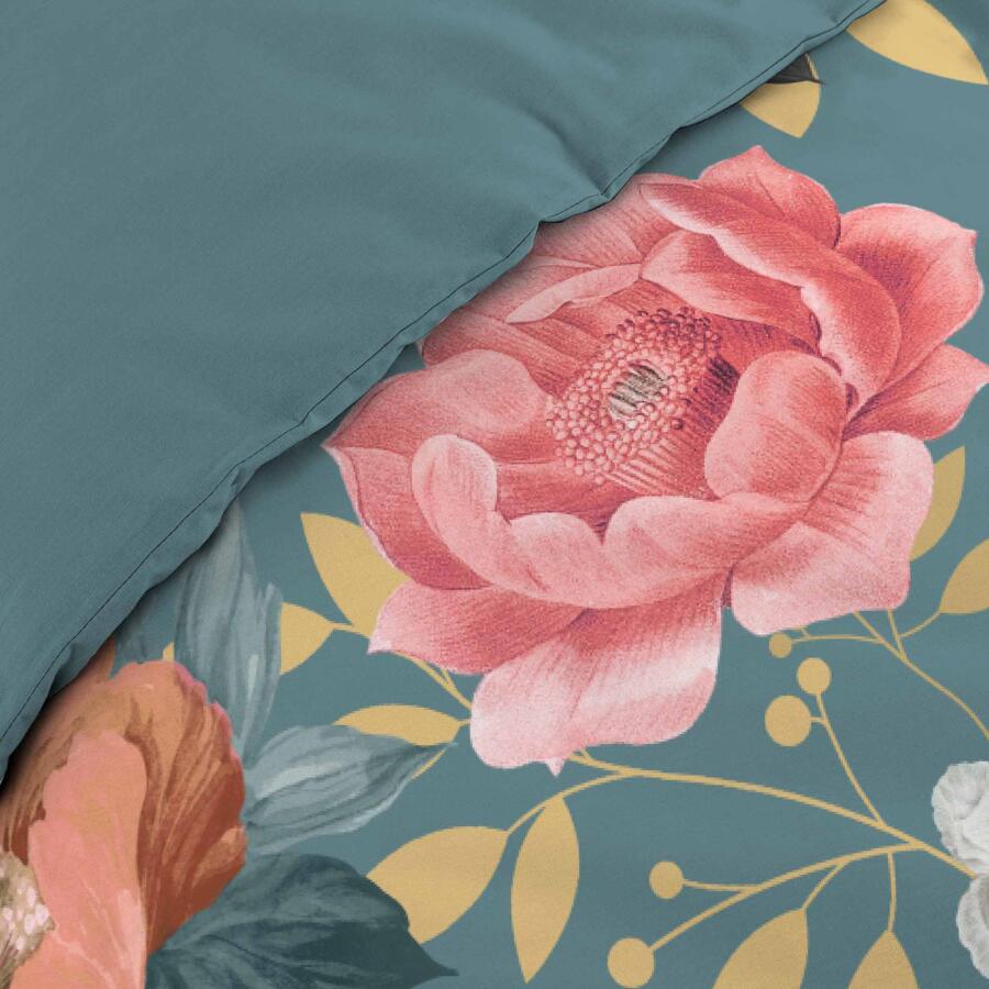 Funda Nórdica y dos fundas de almohada en algodón (240 cm) Rosalita Azul 4
