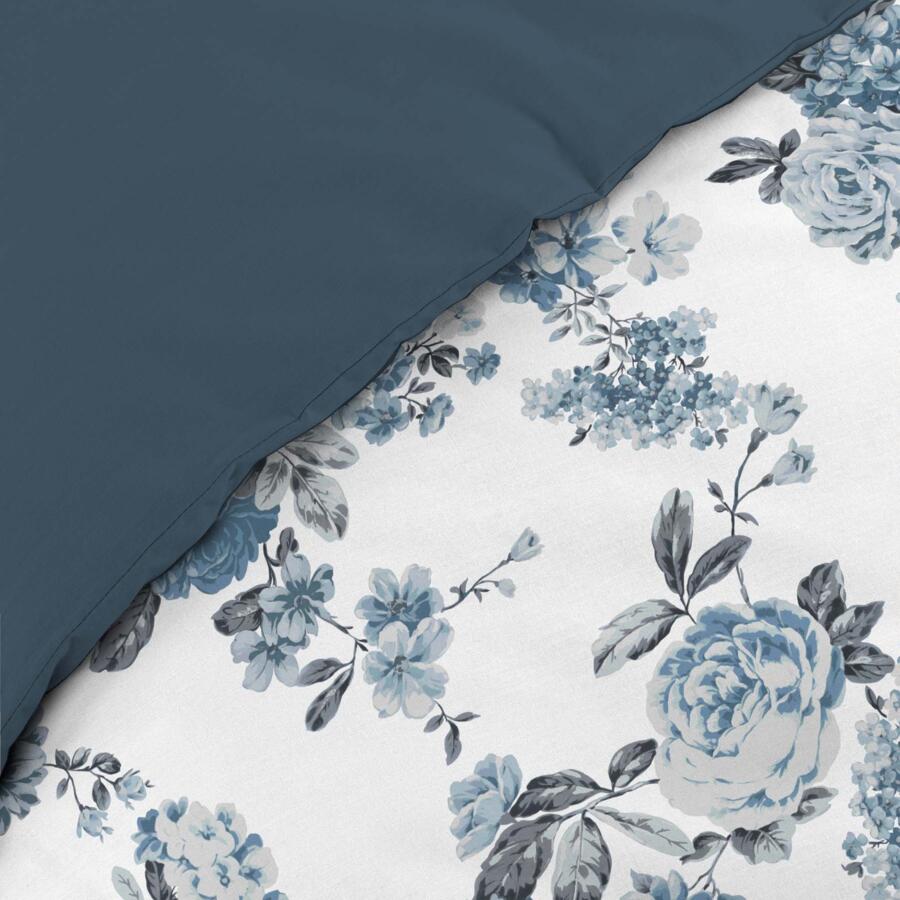 Funda Nórdica y dos fundas para almohadas gasa de algodón (240 cm) Rosalia Azul 4