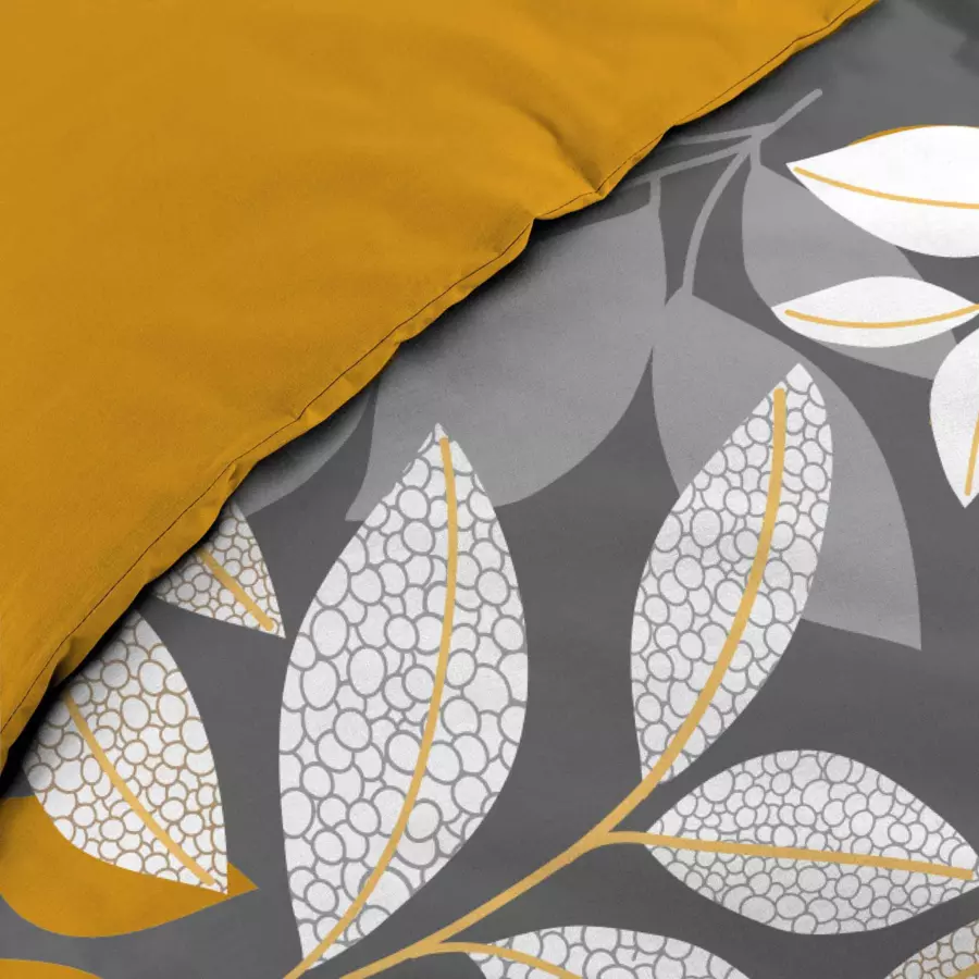 Housse de couette et deux taies percale de coton (240 cm) Scala Grise 4
