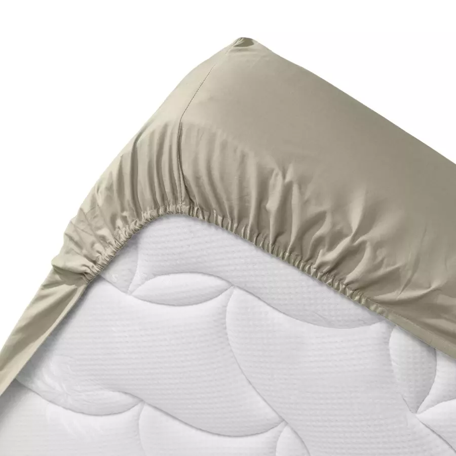Drap housse coton bio (90 cm) Biolina Taupe 4