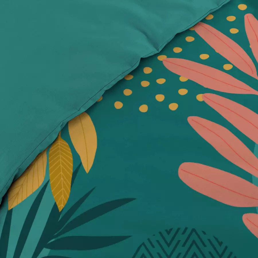 Funda Nórdica y dos fundas de almohada en algodón (260 cm) Aurelyne Azul 4