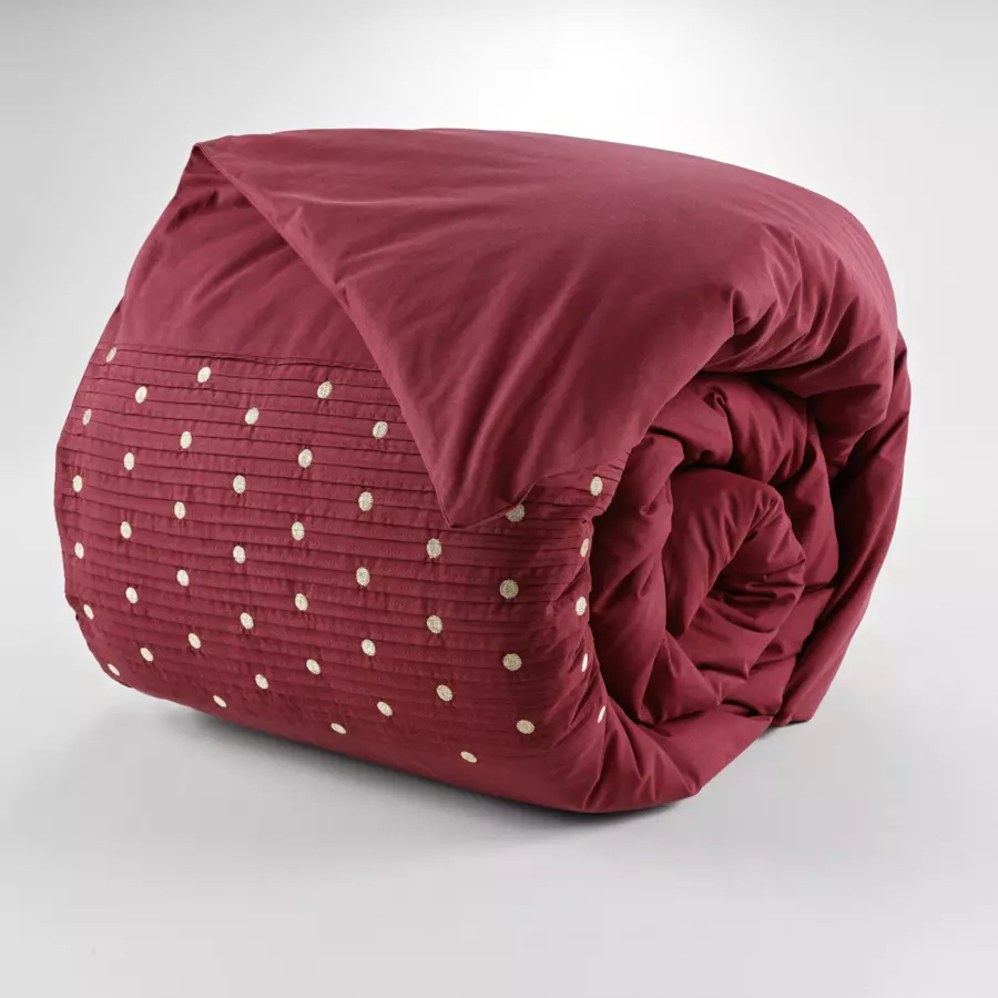 Housse de couette brodée coton (200 cm) Agathe Bordeaux 5
