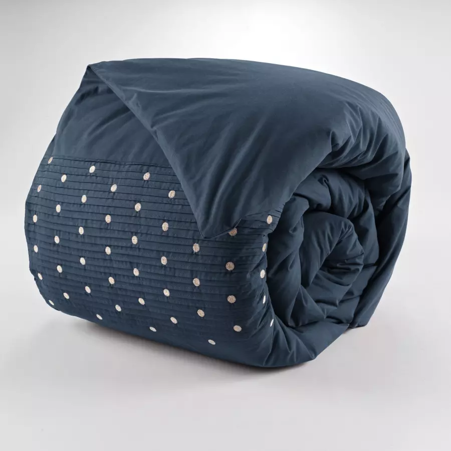 Funda nórdica  con bordados en algodón (200 cm) Agathe Azul mora 4