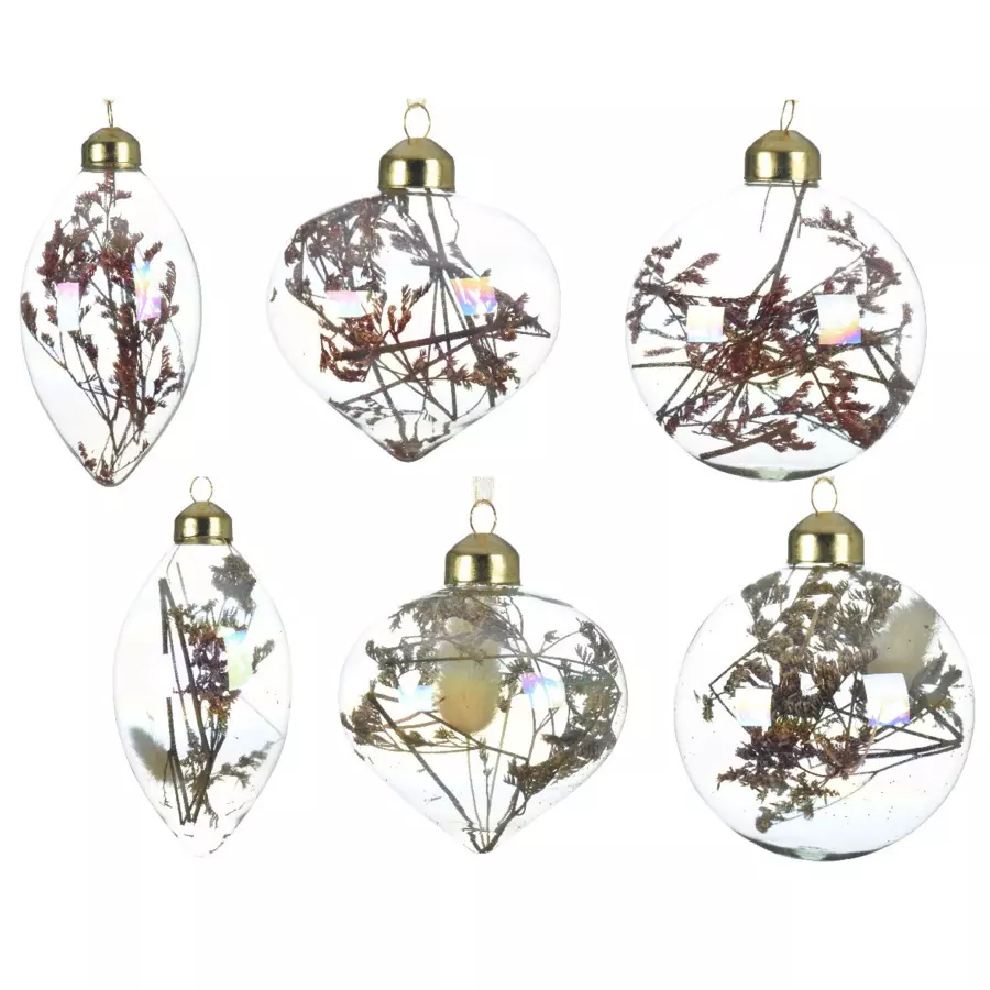 Lot de 12 boules de Noël (D80 mm) en verre Gypsophile Transparent 4