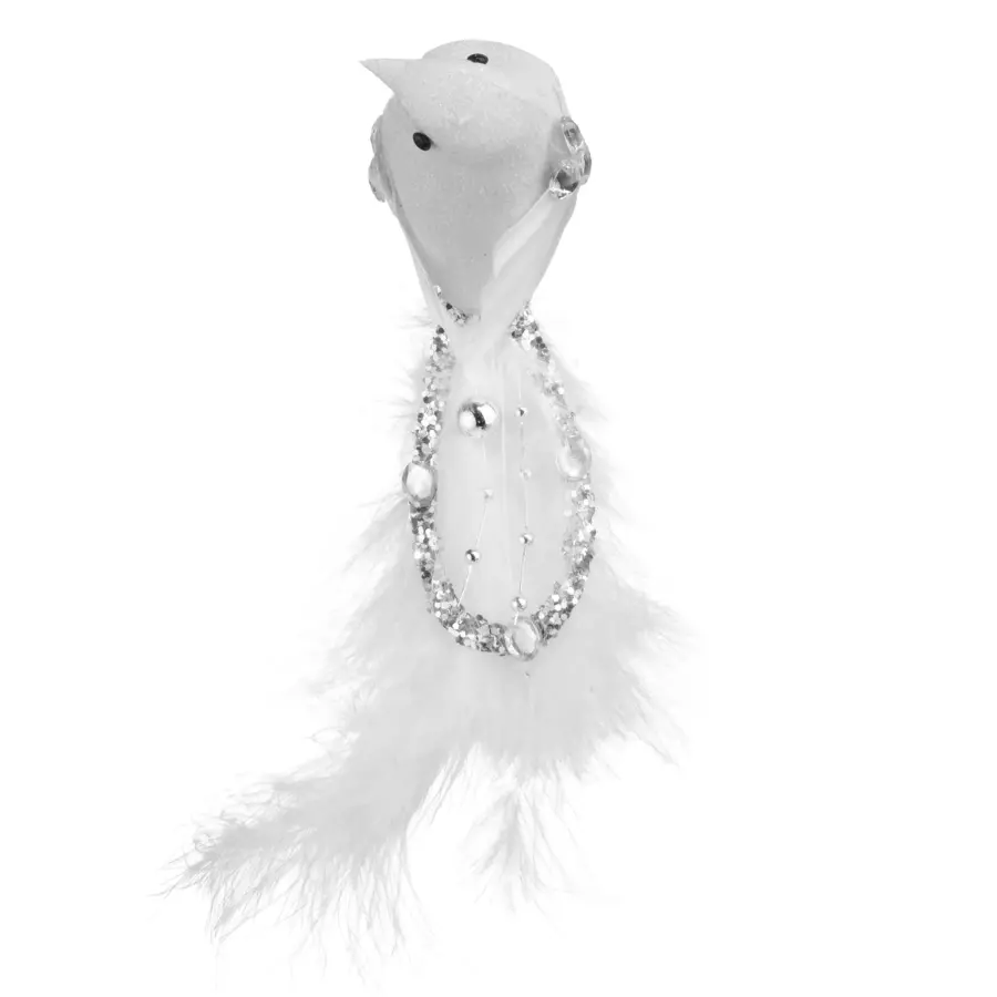 Lote de 2 pájaros Leandro sobre pinza Blanco 4