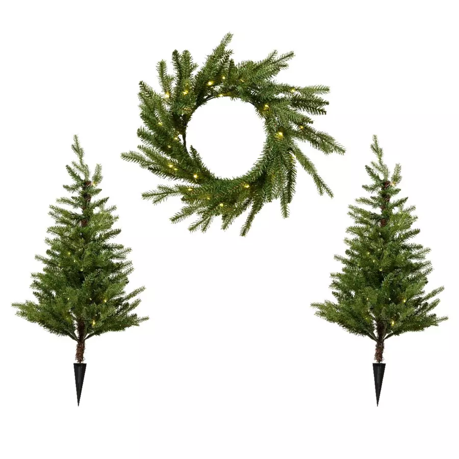 Set de décoration Allix 3 pièces blanc chaud 5