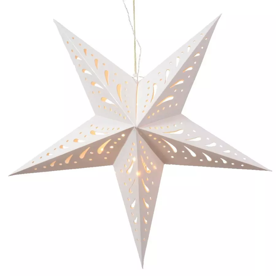 Étoile lumineuse à piles Lassy blanc et  Blanc chaud 4