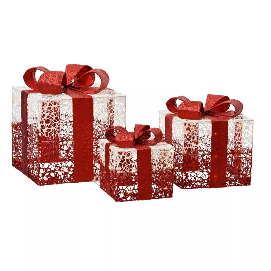 Juego de 3 regalos Kéry a pilas  con luz Blanco cálido 90 LED 4