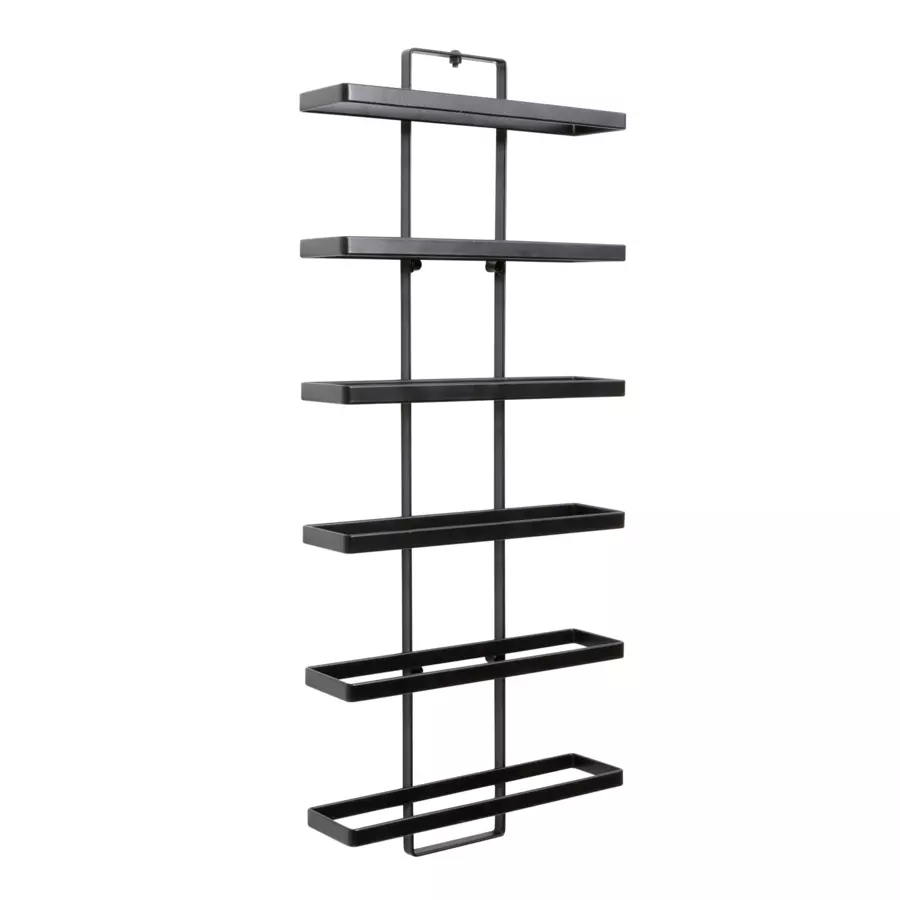 Lote de 2 portabotellas de metal de pared, 12 ranuras (H 139 cm) Léo Negro 4