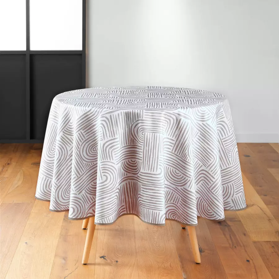 Mantel redondo anti manchas (180 cm) Pandore Blanco 4