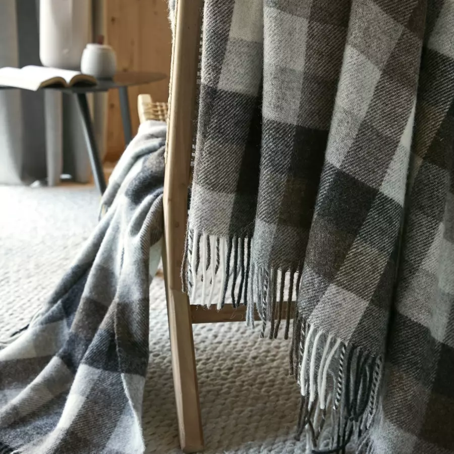 Plaid laine (200 cm) Marcel Gris