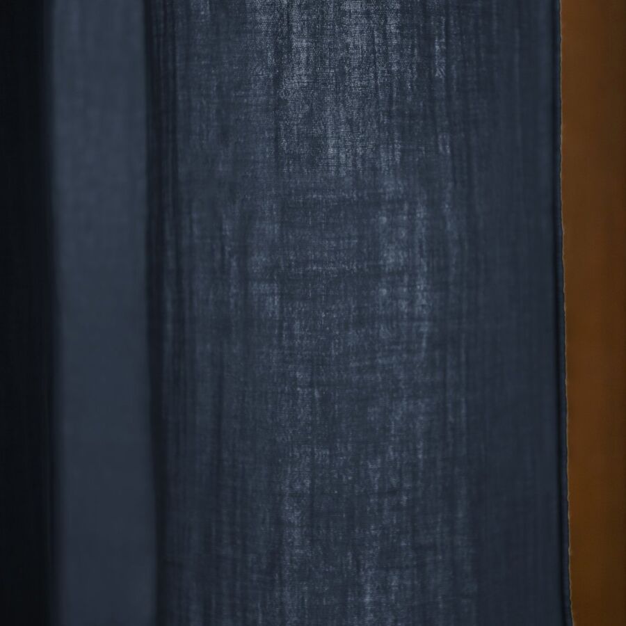 Overgordijn verstelbaar katoengaas (140 x max 300 cm) Gaïa Nachtblauw 7