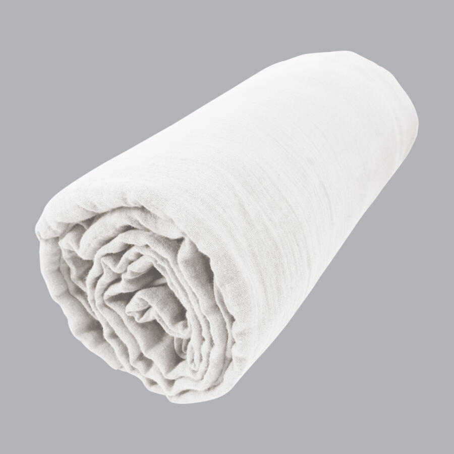 Drap housse gaze de coton (140 cm) Gaïa Blanc chantilly 4