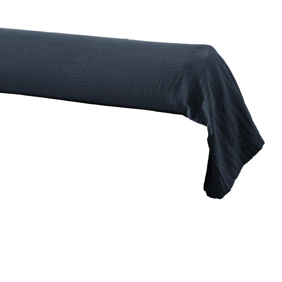 Federa cuscino a rullo garza di cotone (L185 cm) Gaïa Blu notte 5