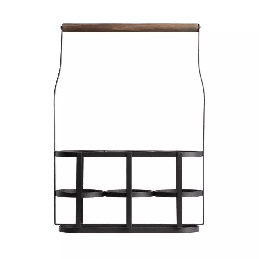 Porte-bouteilles bois et métal 3 compartiments (H41 cm) Aaron Noir 5