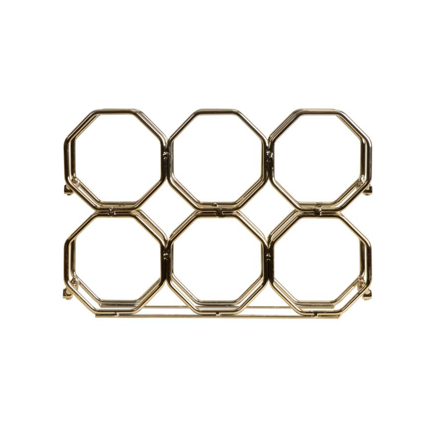 Portabottiglie in metallo pieghevole (H22 cm) Elio Oro 4
