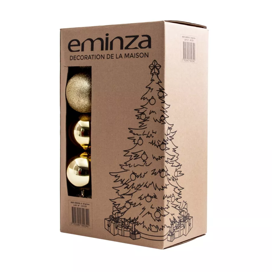 Set van 30 kerstballen (D80 mm) New Alpine Goud