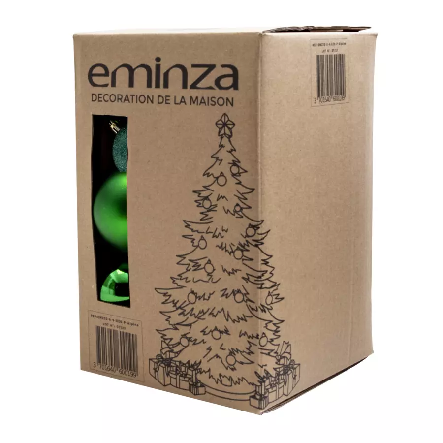 Set van 20 kerstballen New Alpine Mix dennengroen