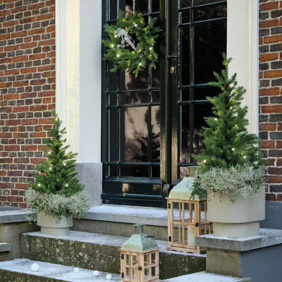 Sapin de Noël artificiel lumineux ALLIX à piquer dans le sol H90 cm Blanc chaud 5
