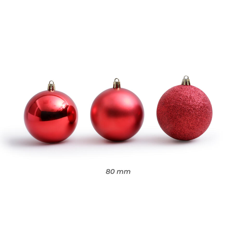 Lote de 30 bolas de Navidad (D80 mm) New Alpine Rojo 4