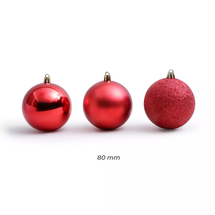 Set van 30 kerstballen (D80 mm) New Alpine Rood 4