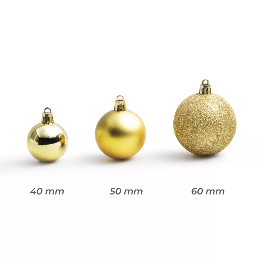 30er Set Weihnachtskugeln New Alpine Mix Gold 4