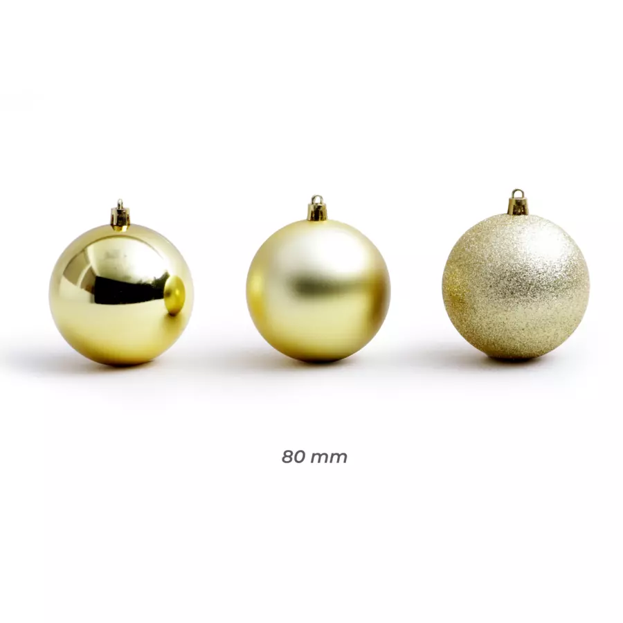 30er Set Weihnachtskugeln (D80 mm) New Alpine Gold 4