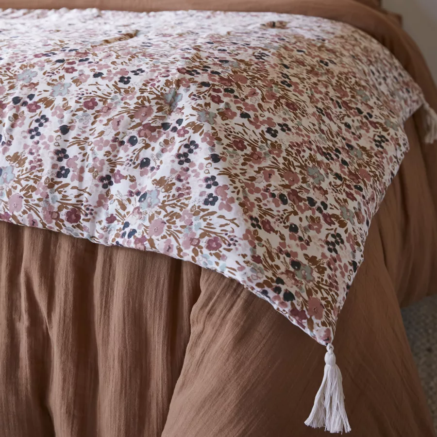 Bedloper katoengaas (90 x 200 cm) Constance Beige