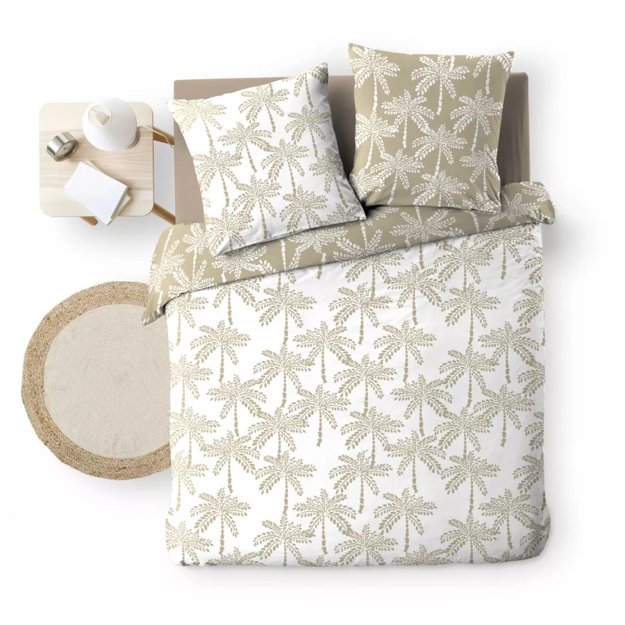Funda nórdica y dos fundas en algodón (260 x 240 cm) Oliana Beige