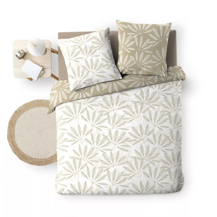 Funda nórdica y dos fundas en algodón (260 x 240 cm) Malia Beige