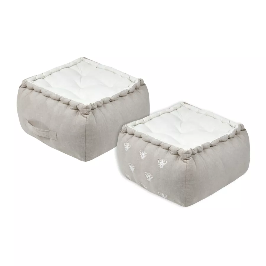 Coussin de sol coton grande hauteur (40 x 30 cm) Butine Beige