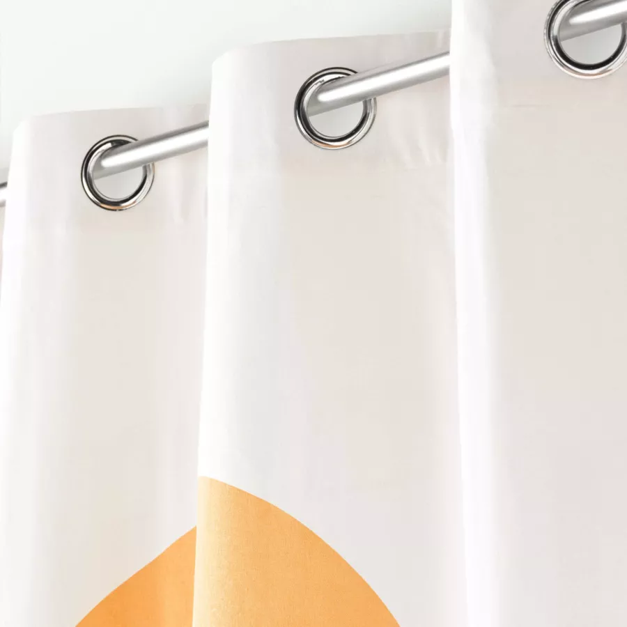 RIDEAU A OEILLETS 140 x 260 CM COTON IMPRIME PALMANOVA DES. PLACE