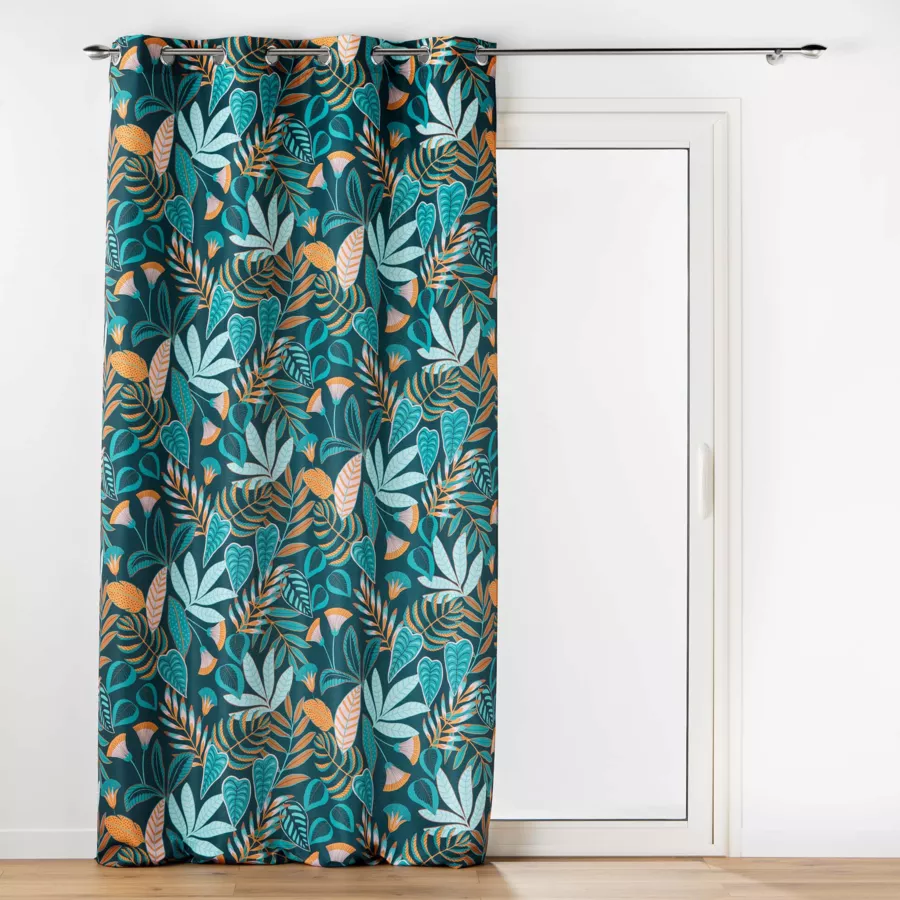 RIDEAU A OEILLETS 140 x 260 CM POLYESTER IMPRIME TILDA VERT