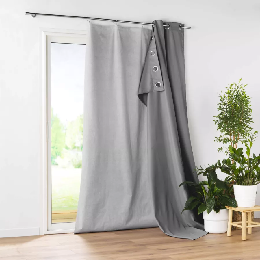 Cortina térmica con forro desmontable (130 x 270 cm) Cover Gris