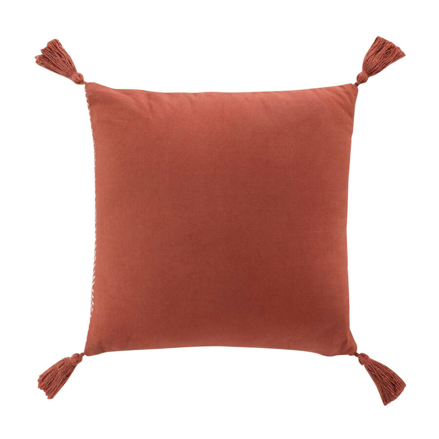 Cuscino quadrato cotone pon pon (40 x 40 cm) Louisette Terracotta