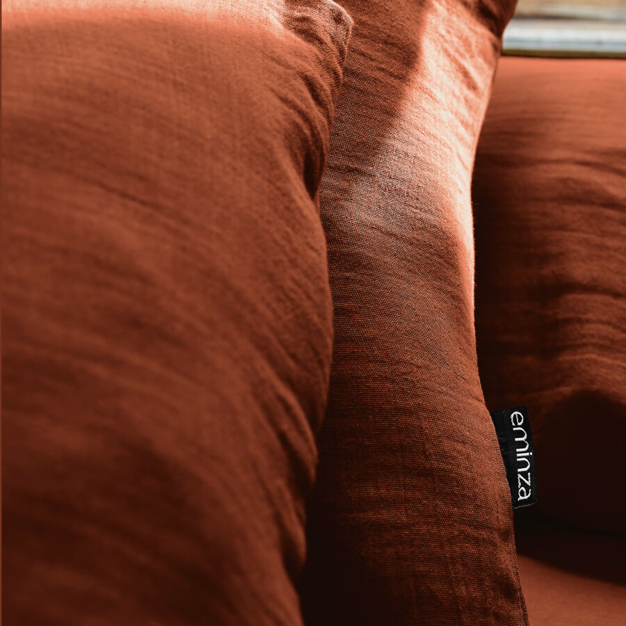 Bettbezug aus Baumwoll-Gaze (140 cm) Gaïa Terrakotta 4