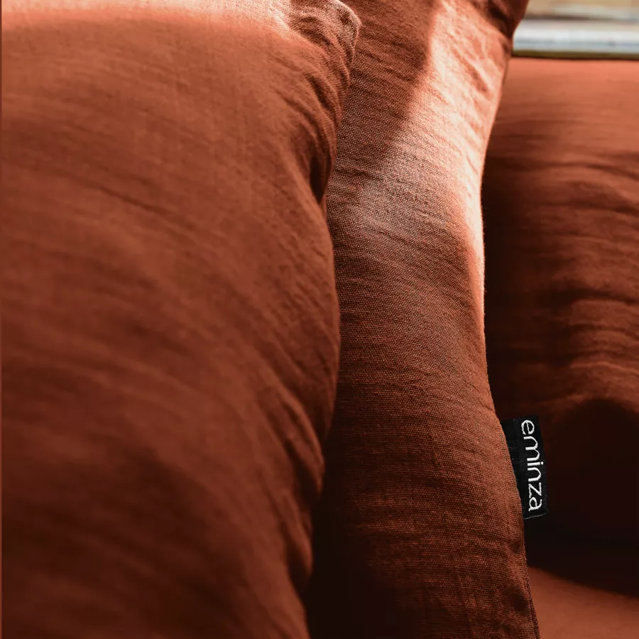 Sábana bajera en gasa de algodón (140 cm) Gaïa Terracota 5