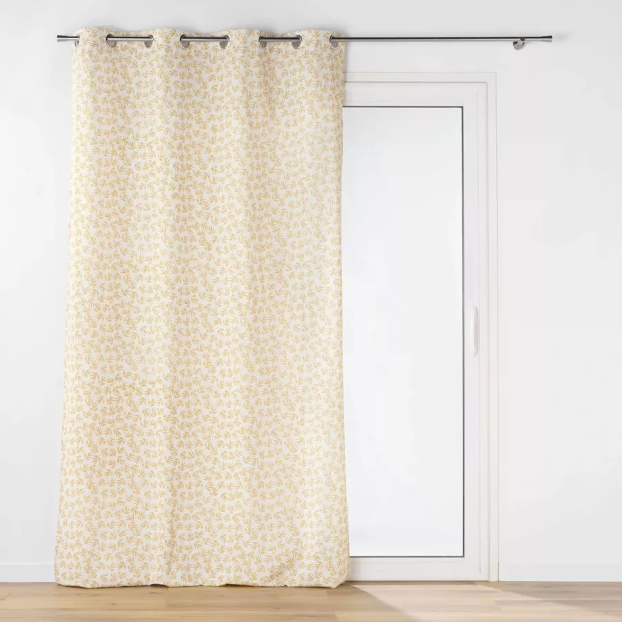PANNEAU A OEILLETS 140 x 240 CM VOILE SABLE IMPRIME MADDY OCRE