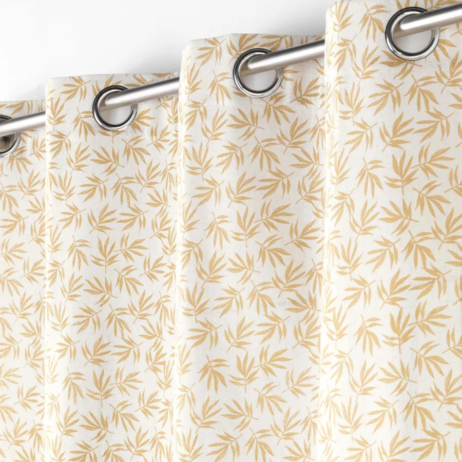 PANNEAU A OEILLETS 140 x 240 CM VOILE SABLE IMPRIME MADDY OCRE