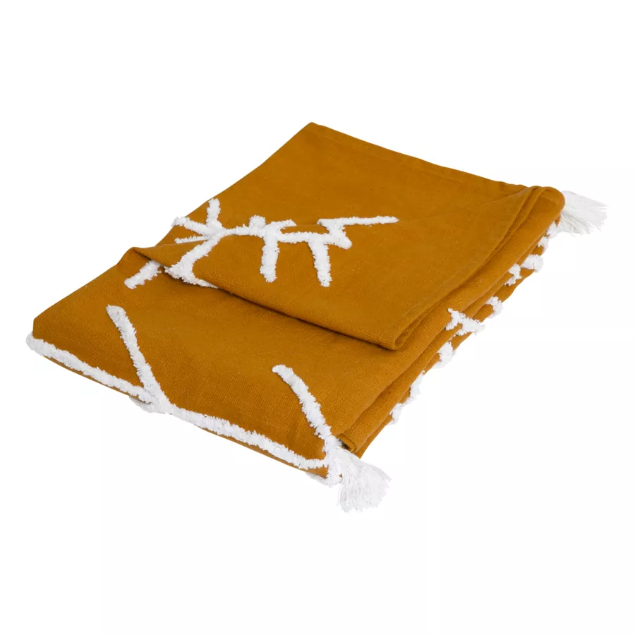 Manta de algodón para sillón (130 x 180 cm) Widdo Amarillo mostaza