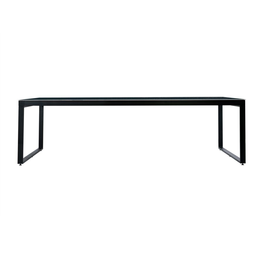 Tuintafel 12 zitplaatsen Aluminium/Keramiek Kore (260 x 120 cm) - Zwart/gemarmerd zwart