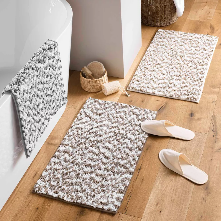 Tapis de bain microfibre (45 x 75 cm) Friza Gris clair