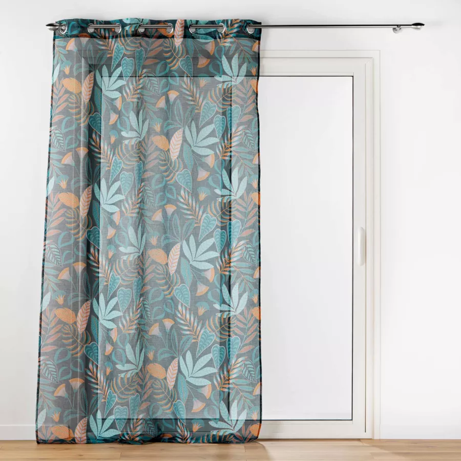 PANNEAU A OEILLETS 140 x 280 CM VOILE SABLE IMPRIME TILDA VERT