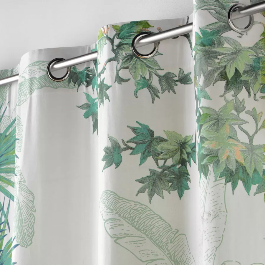 RIDEAU A OEILLETS 140 x 260 CM COTON IMPRIME EDEN DES. PLACE